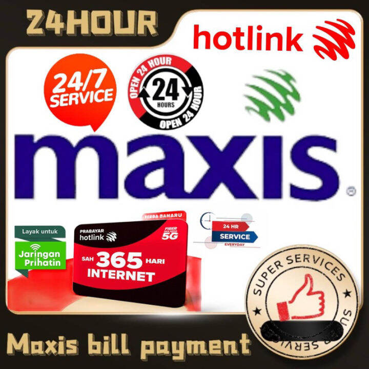 SIM card Maxis and hotlink bill payment instan payment (SIM card) Lazada
