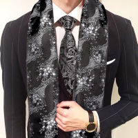 New Men Tie Red Jacquard Paisley 100 Silk Scarves Set Autumn Winter Casual Business Suit Shirt Shawl Scarf 160*50cm