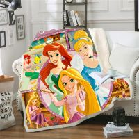 2023 in stock Princess Throw Blanket Floral Cartoon Sherpa Princess 3D Blanket for Kids Girl Couch Soft Plush Thick Quilt Snow White，Contact the seller to customize the pattern for free