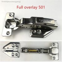 ▥☎ Full overlay 501 High quality Stainless steel removable Hinges Hydraulic Furniture Hinges Damper Buffer Cabinet door Hinges