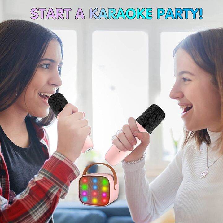mini-karaoke-machine-with-2-wireless-microphones-for-kids-adults-18-pre-loaded-songs-portable-bluetooth