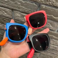 【hot sale】☄ D03 Retro Round Folding childrens sunglasses Boys and girls personality candy-colored sunglasses