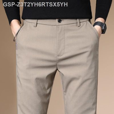 ทวิน☎Kesm Calça Chinos Stretch Masculina Calça Masculina Sem Ferro Terno De Cintura Alta Vestido เป็นทางการ Escritónegócio สังคม Verão