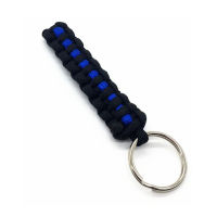 Dropship พวงกุญแจกลางแจ้ง Camp Hike Carabiner Thin Blue Line Police Paracord Cord Rope Emergency Knot Key Chain Tools Survival-ZOK STORE