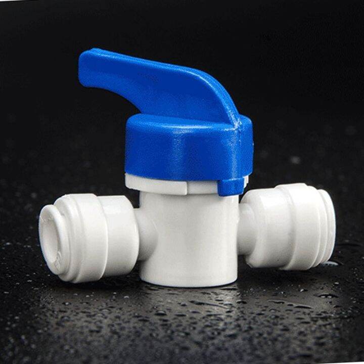 1/4" 1/4" OD Tube PE Pipe Fitting Hose Straight Backwash Controlled Ball Valve Aquarium RO