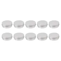 Pack of 10 Balm Nail Art Cosmetic Cream Make Up Pot Lip Jar Tin Case Container Screw Capacity (Empty) for DIY Cosmetics/Beauty Products (30ml)