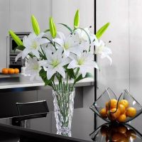 ▤▤ Cross-border feel artificial flower wedding living room decoration home hotel arrangement light luxury lily high-end manufacturer