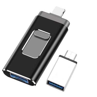 USB 3.0 Flash Drive, 4 in 1 Function, 64G Memory Photo Stick, Expansion Memory for Micro-USB/Android/IOS/Type C/OTG
