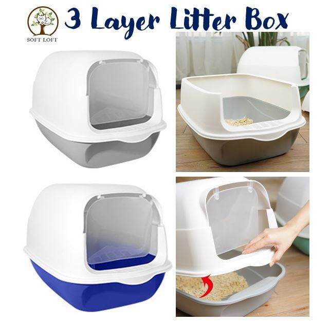 Cat Litter Box 3 Layer Litter Box For Cat Kitten Detachable Litter Box