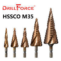 【2023】drillforce M35 5 cobalt Step Drill bit hsco CONE Metal TOOL Hole CUTTER 3-123-144-124-204-224-254-325-215-276-24มม. ！