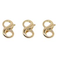 3 Pieces End Connection Buckle Gold-Plated Necklace Lobster Buckle Spring Buckle DIY Jewelry Accessories (Large)