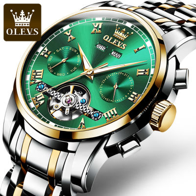 OLEVS ผู้ชายนาฬิกากันน้ำปฏิทินแสดงมัลติฟังก์ชันธุรกิจนาฬิกาผู้ชายต้นฉบับแฟชั่นผู้ชายเครื่องจักรนาฬิกา