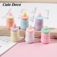 【Cute Deco】Cute Baby Bottles (6 Colors) Blue - Scrub Bottle / Yellow - Scrub Bottle Charm Button Deco/ Cute Jibbitz Croc Shoes Diy / Charm Resin Material For DIY