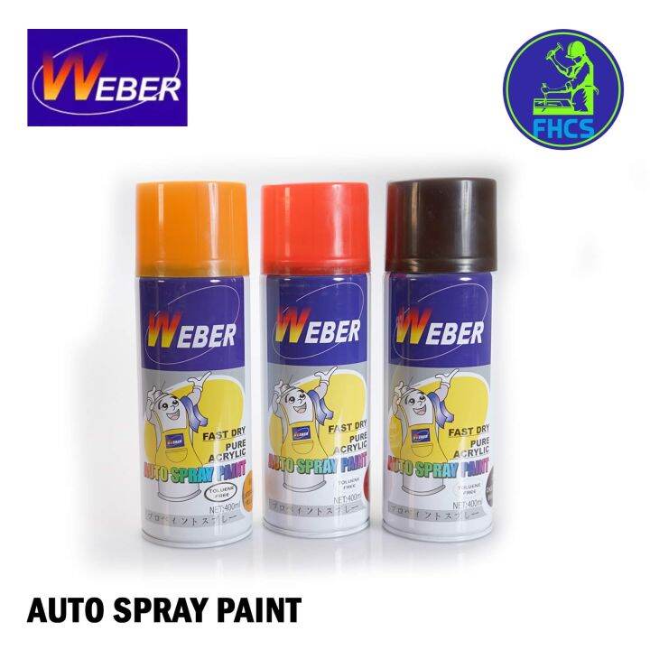 WEBER AUTO SPRAY PAINT PURE ACRYLIC 400ML, PAINT, AUTOMOBILE, ACRYLIC