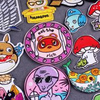 Hot Anime Patches For Clothing Animal Crossing Patch Embroidered Patches On Clothes Patches Accessory Cute Alien Iron On Patch Haberdashery