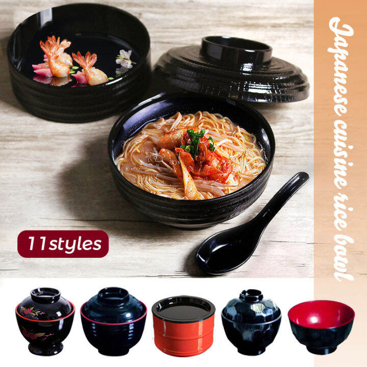 Japanese Style Rice Noodle Bowl With Lid Antiscalding Imitation