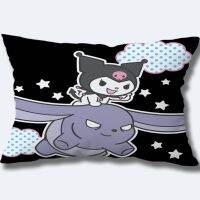 Kuromi Childrens Gift Cute Cartoon Plush Toy Throwing Pillow Car Cushion Single sided Printed Polyester Rectangle Bedroom Home sofa decorative pillowcase (without pillowcase)