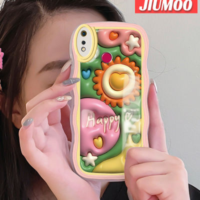 เคส JIUMOO สำหรับ Realme 3 Pro เคส3i Realme ลายการ์ตูน3D ดอกทานตะวันสีสันสดใสเคสโทรศัพท์แบบใสป้องกันเลนส์กล้องเคสนิ่มโปร่งใสซิลิโคนกล่องกันกระแทก