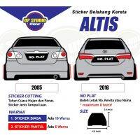 （Kvs auto parts）สติ๊กเกอร์ Belakang Kereta โตโยต้าแอลติส1ชิ้น Boleh Tukar Warna Dan No. Plate