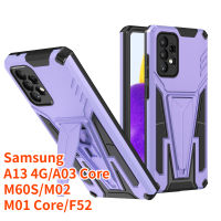 RTY 2 In 1เคสโทรศัพท์มีขาตั้งสำหรับ Samsung Galaxy A13 4G A03 Core Samsung F52 Samsung M60S Samsung M02 Samsung เคสกันกระแทกแกน Samsung Tpu + PC ป้องกันการตกแม่เหล็กที่ซ่อนอยู่โทรศัพท์มีขาตั้ง