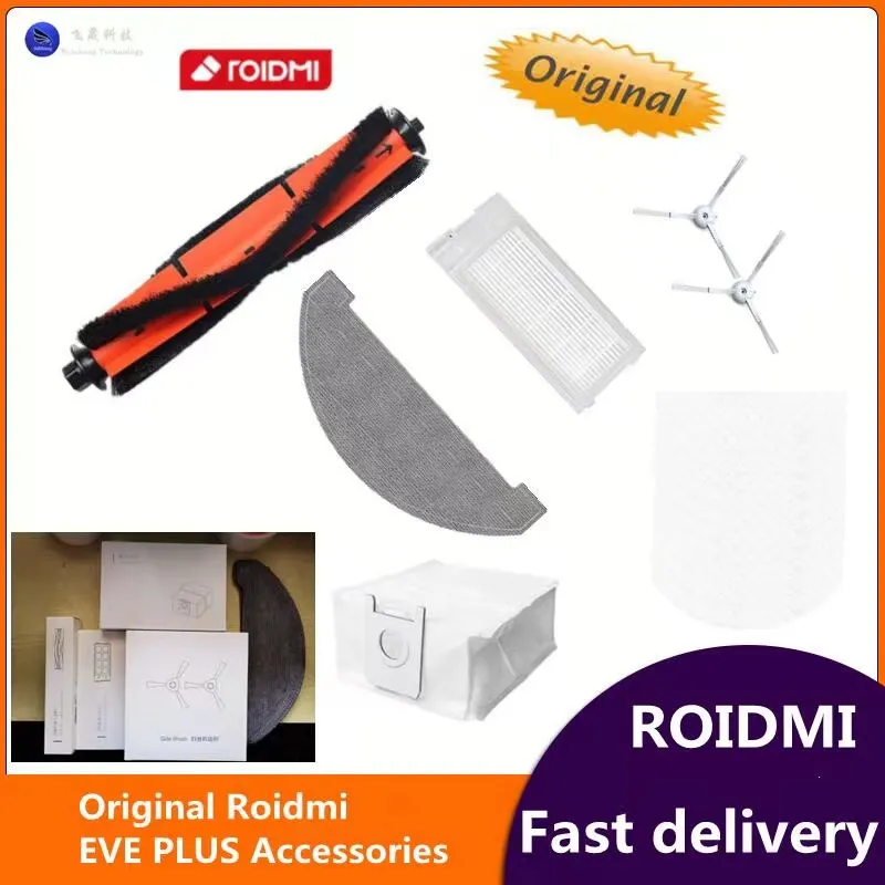 Original Roidmi EVE Plus Accessory of HEPA Filter Detachable Main Brush Mop  Cloth Side Brush Dust Bag Cleaner Parts Optional | Lazada Singapore