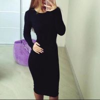 ☑℡✻ Sexy Bandage Party Dress Women O Neck Skinny Pencil Christmas Dress Casual Dress Vestidos