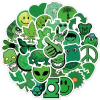 [COD] 50 green fresh graffiti stickers suitcase notes mobile phone shell ins waterproof wholesale