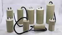 คอนเด็นเซอร์ คาปาซิเตอร์ Motor Run Capacitor ขนาด 8 - 60 MFD 450V แบบสาย/หัวเสียบ ตัวกลม ทรงกระบอก เกรดอย่างดี ใช้กับ มอเตอร์ ทุกชนิด