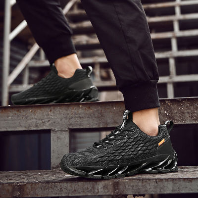 STONP แฟชั่นรองเท้าวิ่งรองเท้ากีฬากลางแจ้งผ้าระบายสีขนาดใหญ่พื้นสีดำเทรนด์รองเท้าบุรุษใหม่