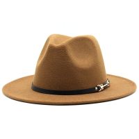 Men Women Wide Brim Wool Felt Jazz Fedora Hats British Style Trilby Party Formal Panama Cap Black Yellow/White Dress Hat 56-61CMTH