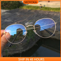 MOYOKA 【READY STOCK】COD ขายส่งแว่นตาแฟชั่นรังสีสำหรับผู้หญิงเกาหลี Retro กรอบแว่นตากลม แว่นตากรองแสง แว่นตา แว่น แว่นกรองแสง