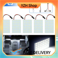 YZH Shop หลอดไฟรถโลหะ T10สีขาว,หลอดไฟ Led 48smd Ba9s หลอดไฟแผนที่ภายในน้ำหนักเบามีกาว12V 6000K จำนวน5ชิ้น