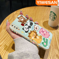 YIWESAN เคสปลอกสำหรับ Samsung Galaxy เคสมือถือ A20s ลายการ์ตูนซิลิโคนลวดลายสัตว์น่ารักชุบหรูหราใหม่เคสกันกระแทกเต็มฝาหลังป้องกันเลนส์กล้องเคสนิ่ม