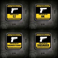 01 สติกเกอร์รูปปืน CZ /SigSauer/P320SP/HK สติกเกอร์ติดรถยนต์ สติกเกอร์ป้ายคำเตือน กล่องปืน ขนาด 10x10CM