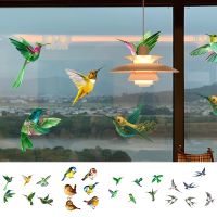 6pcs Creative Glass Decals Hummingbird Painting Stickers Non Adhesive Anti collision Window Clings to Prevent Bird Home Decor