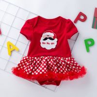 Christmas Girls Romper Dress Baby Tutu Dresses+Headband 2pcs Set New Year Party Girl Clothes