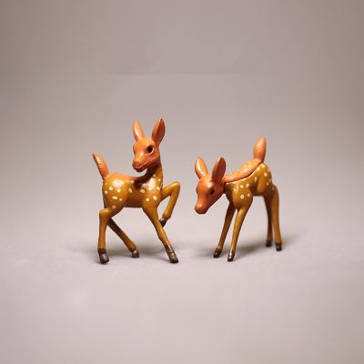 [Like Activities]2ชิ้น/เซ็ต ArtificialSika DeerGarden Miniatures งานฝีมือเรซินรูปปั้นสำหรับตกแต่งบ้าน D3