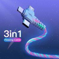 3 In 1สายชาร์จไหล Light Up สายข้อมูลสายชาร์จอย่างรวดเร็ว Micro USB Type-C เชื่อมต่อสำหรับ S Amsung Z Fold4 Xiaomi 12วินาทีอัลตร้า O Neplus 10ครั้งมาร์ทโฟน