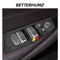 Betterhumz Car Window Switch Lift Button Frame Cover Trim For BMW G30 G38 5GT Series 530I 540I 525I 2017-2022 Alcantara Interior