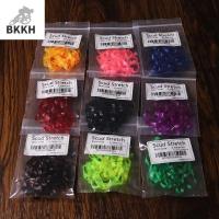 BKKH อุปกรณ์ตกปลาแท็กเกิล 2เมตร/ถุง 3mm 4mm ครับ ผิวบางๆ สีแดงสีส้มสีเหลืองสีเขียว ฟิล์มบางๆ เทปยืดหลัง scud เทปเหยื่อตกปลา บินผูกวัสดุ เทปนางไม้กุ้ง