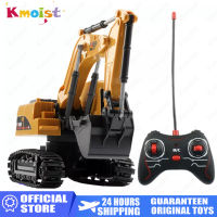 1:24 RC Car Excavator Radio Controlled Cars Tractor Model Engineering Vehicle Digging Soil Truck Sound Toys For Boys Kids Gifts