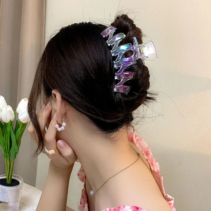 Grab clip hairpin Korean shark clip headgear Mermaid Ji butterfly ...