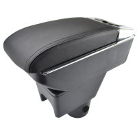 Storage Box For Renault Dacia Duster I 2010 - 2015 Arm Rest Dual Layer Armrest Black Leather Double 2011 2012