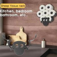 Storage Black Roll Holder Sheep Toilet Paper Holde Sheep Wall Mount Metal Toilet Paper Wc Tissue home kitchen Organization tools Bathroom Counter Stor