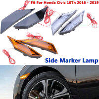 LED ด้านข้าง Marker ไฟเลี้ยวไฟสัญญาณรมควัน Amberสีขาว Fit สำหรับ Honda Civic 10th 2016 2017 2018 2019รถอุปกรณ์เสริม