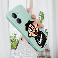 เคส PMP สำหรับ Realme 10เคส C33 Realme เคสโทรศัพท์นม HP การ์ตูน Wangzai กรอบสี่เหลี่ยมดั้งเดิมปลอกซิลิโคนของเหลวคลุมทั้งหมดกล้องเคสป้องกันทนแรงกระแทก