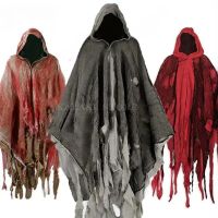 2023 Unisex Halloween Ghost Dementors Cosplay Costume Gothic Horror Zombie Tattered Hooded Capes Day Of The Dead Party Props Cloaks