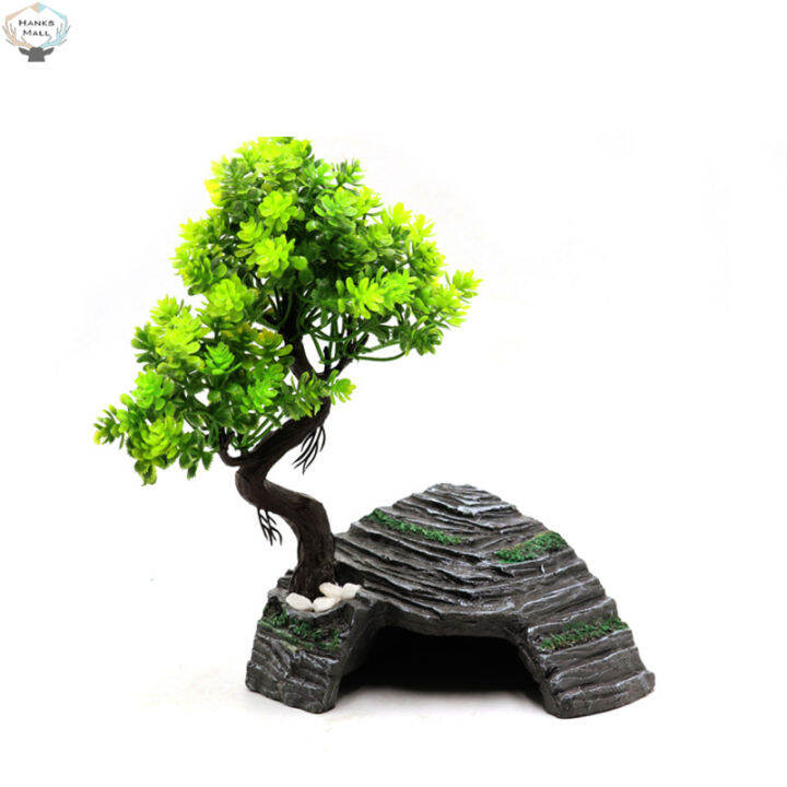 HK Resin Turtle Basking Platform Hiding Cave Ornament Rock Artificial