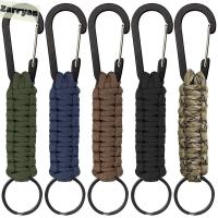 ZARRYAN สำหรับกุญแจเชือกผูกถัก Paracord ภายนอกคาราไบเนอร์กลางแจ้งตะขอเครื่องมือพวงกุญแจ