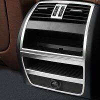 Chrome Rear Seat A/C Vent Interior Trim Decorative Covers Sticker For-BMW F10 5 Series GT Auto Accessories